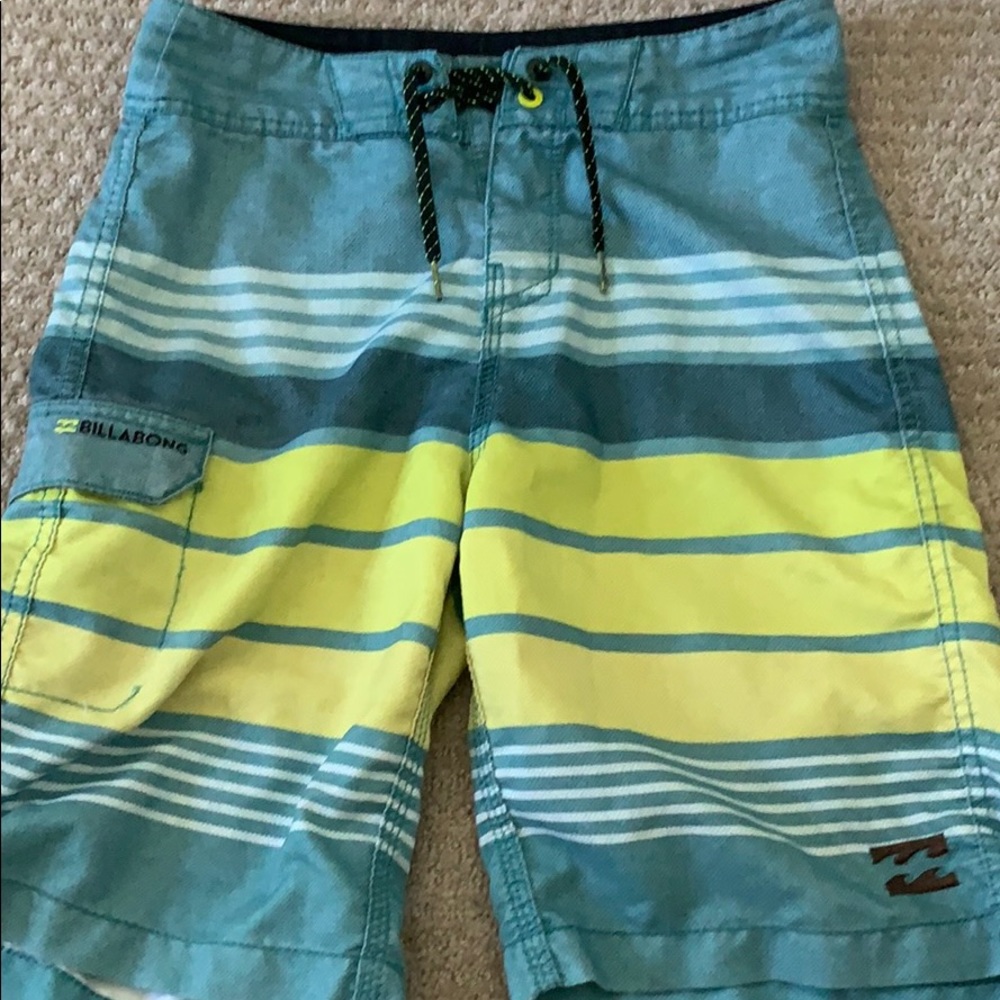 Billabong Blue and Green Swim Trunks